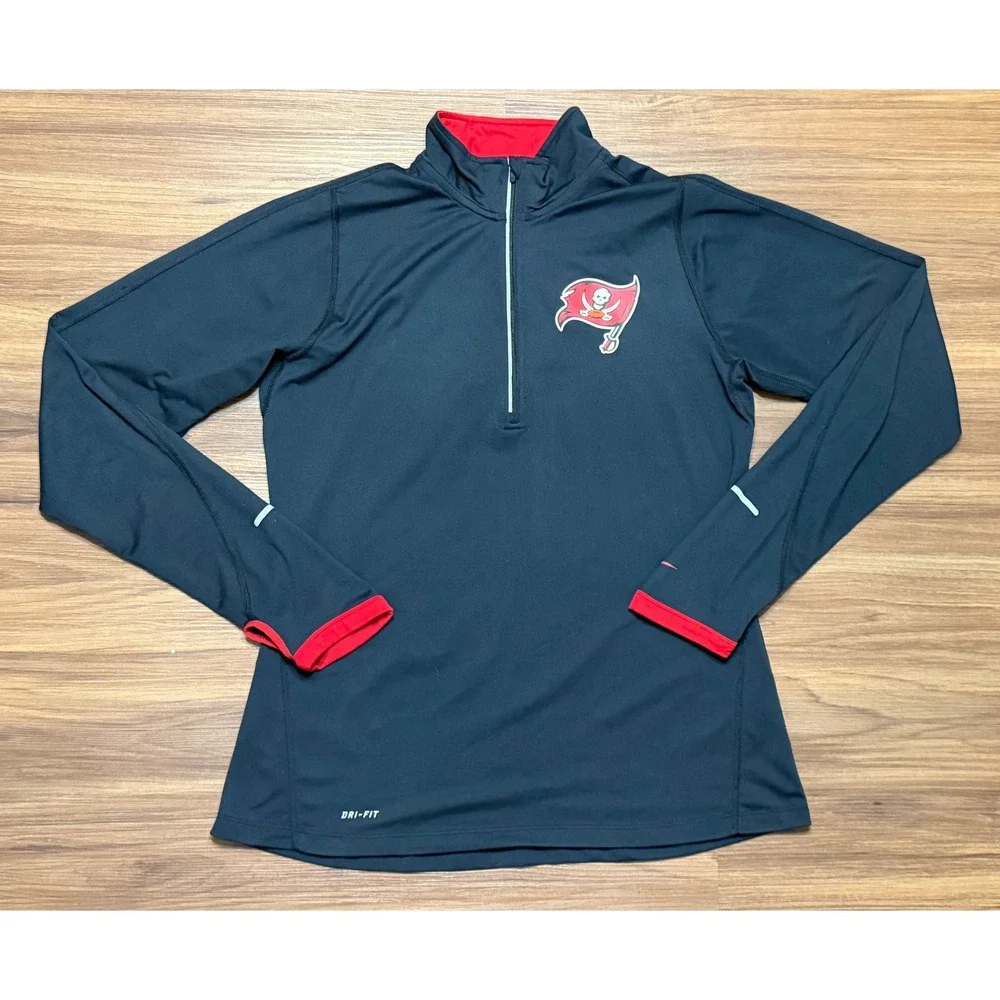 Nike NFL Tampa Bay Buccaneers Dri-FIT Quarter Zip Pullover Black Women's Sz M